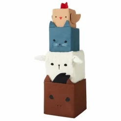 Fabelab Tour empilable en tissu - Animaux de la ferme Multicolore