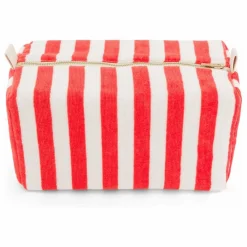 Rose in April Trousse de toilette en éponge Vic rayée | Rouge Best