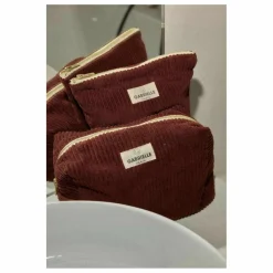 New Gabrielle Paris Trousse de toilette en velours côtelé | Jaspe