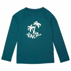 New Sunchild T-Shirt Anti-UV Saco Palmtree | Bleu canard