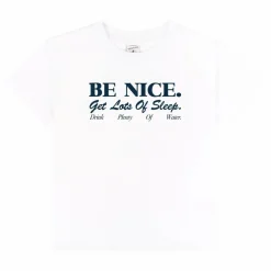 Sporty & Rich T-shirt Be Nice Coton Recyclé | Blanc Outlet