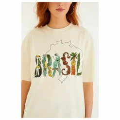 Farm Rio T-shirt Brasil | Ecru Sale