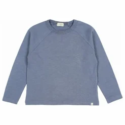 Búho T-shirt Casual Coton Bio | Bleu gris Discount