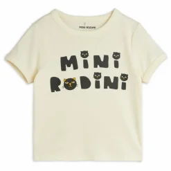 Enfant Mini Rodini T-Shirts, Chemises|Blouses, T-Shirts|T-Shirt Chat Coton Bio |