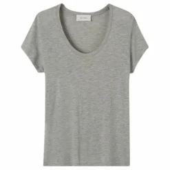 Sale American Vintage T-shirt Col U Jacksonville | Gris chiné