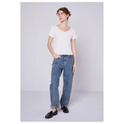 American Vintage T-shirt Col V Aksun | Blanc Discount