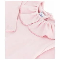 Best Petit Bateau T-shirt Col Volants Coton Bio | Rose