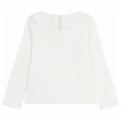 Enfant Petit Bateau T-shirt Col Volants Coton Bio |