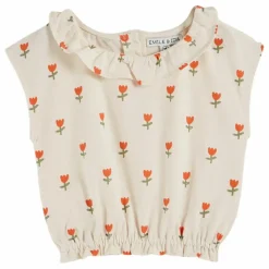 Emile et Ida T-Shirt Collerette Grande Tulipe | Crème Hot