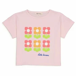 Sale Hello Simone T-shirt Crop Coton Bio | Rose pâle