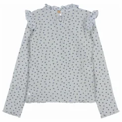 Búho T-shirt Côtelé Fleuri | Bleu gris Best