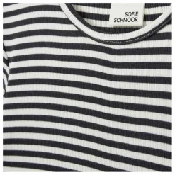 Sofie Schnoor T-shirt Côtelé Nataliasy Rayé | Noir Hot