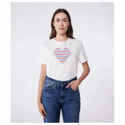 Petit Bateau T-Shirt Cœur Jersey Léger Bio | Blanc Online