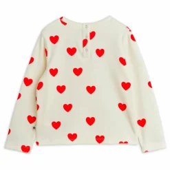 Enfant Mini Rodini T-Shirts, Chemises|Blouses, T-Shirts|T-shirt Cœurs Velours Coton Bio |