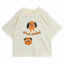 Discount Mini Rodini T-shirt Doggies Coton Bio | Blanc
