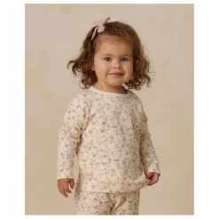 Quincy Mae T-shirt Fleuri Coton Bio | Ivoire Online