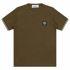 Clearance Stone Island T-shirt Logo Poitrine | Vert kaki