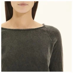 Hot American Vintage T-shirt Manches Longues Col Bateau Sonoma | Noir