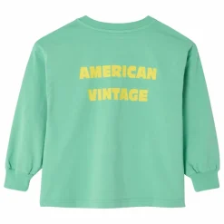 American Vintage T-shirt Manches Longues Fizvalley Raquette | Vert Sale