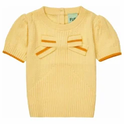FUB T-Shirt Nœud Maille Fine Coton Bio Bébé | Jaune pâle Sale