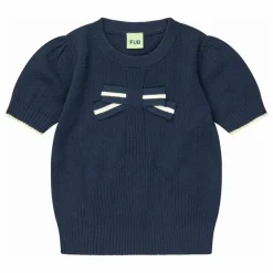 New FUB T-Shirt Nœud Maille Fine Coton Bio | Bleu marine