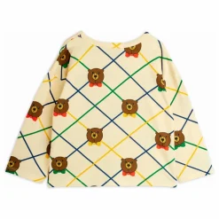 Mini Rodini T-shirt Ours Carreaux Coton Bio | Ecru Best