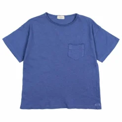 Sale Búho T-shirt Poche Lin | Bleu indigo