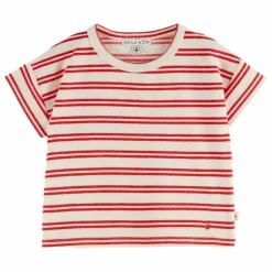 Emile et Ida T-Shirt Rayure Eponge | Rouge Outlet