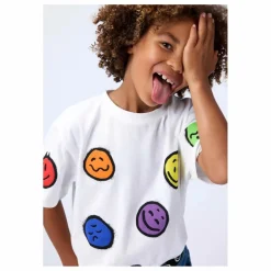 Molo T-shirt Riley Smiley Coton Bio | Blanc Clearance