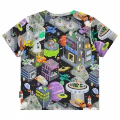 Enfant Molo T-shirt Rodney Pixel Space Coton Bio |