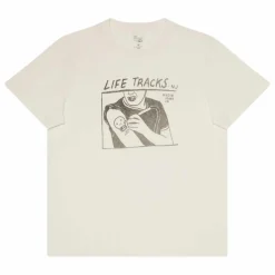 Sale Nudie Jeans T-shirt Roy Life Tracks | Blanc