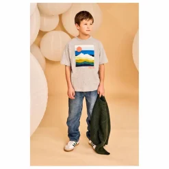 AO76 T-shirt Silas Landscape Coton Bio | Gris Sale