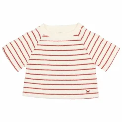 Enfant Búho Blouses, T-Shirts|T-shirt Terry Rayures Eponge Coton Bio |