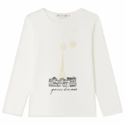 Bonpoint T-shirt Tidjiane Paris Jersey Coton Bio | Blanc Clearance