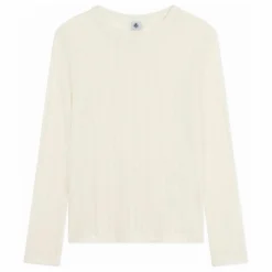 Petit Bateau T-shirt Uni Pointelle Coton Bio | Ecru Best