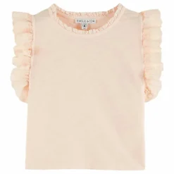 Emile et Ida T-Shirt Volants Coton Bio | Rose pêche