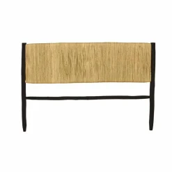 New Cosydar Tête de lit en bois brut et palme | Noir