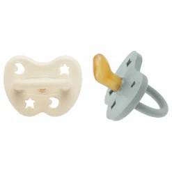 Sale Hevea Tétines physiologiques en caoutchouc naturel - Lot de 2 | Gris clair