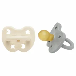 Hevea Tétines|Puériculture|Tétines rondes en caoutchouc naturel - Lot de 2 |