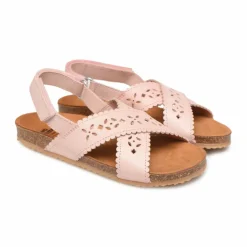 Sale Pèpè Two Con Me - Sandales Croisées Perforées | Rose poudré