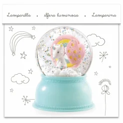 New Djeco Veilleuse Boule à neige Licorne Multicolore