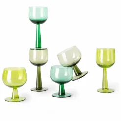 HKliving Art De La Table|Verre à pied The emeralds - Set de 4 |