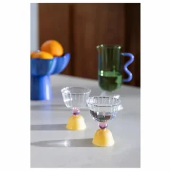 Clearance &Klevering Verres à pieds tulip - Set de 2 | Jaune