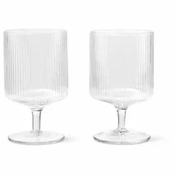New Ferm Living Verres à vin Ripple - Set de 2 Transparent