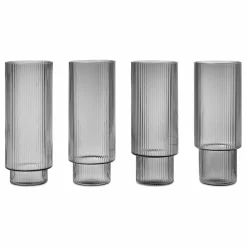 Ferm Living Verres long Ripple - Set de 4 |