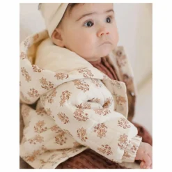 Enfant Quincy Mae Manteaux, Blousons|Manteaux, Blousons, Pilotes|Veste à Capuche Fleurie Gaze de Coton Bio |