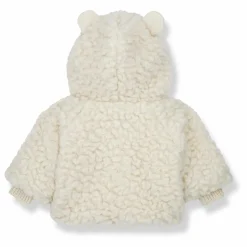 Discount 1+ in the family Veste Capuche Façon Fourrure Coton Laine Apolline | Ecru