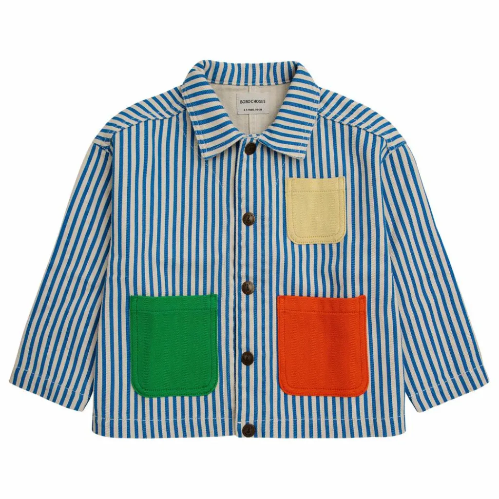 Enfant Bobo Choses Veste Denim Rayée Color Block |