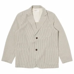 Universal Works Veste Derby Rayures | Gris Discount