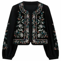 Louise Misha Veste Duras Velours - Collection Femme | Noir Discount